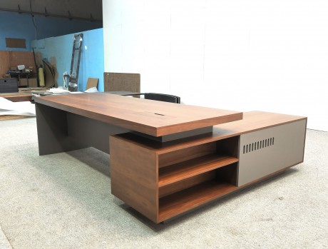 新中式侧副柜带分区班台